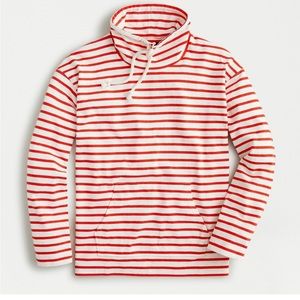 J. Crew Women’s Funnelneck Pullover Striped Mariner Cloth Size S